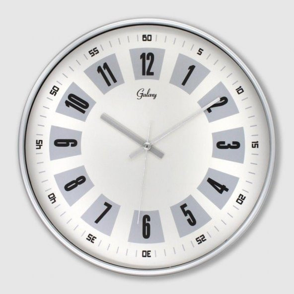 Galaxy 221-G-1 Serisi Eskitme Metal Görünümlü Sessiz Akar Modern Duvar Saati 30 cm - 1