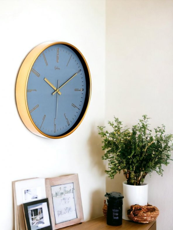 Galaxy D-218-A-7 Dekoratif Kadranlı Duvar Saati Gold - Resim 2