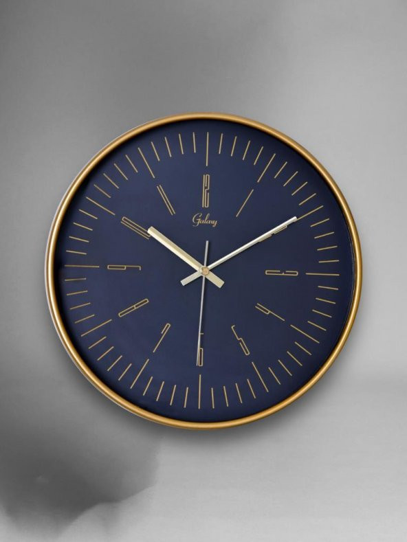Galaxy 218-A-10 Serisi Eskitme Metal Görünümlü Sessiz Akar Modern Duvar Saati 30 cm - 2