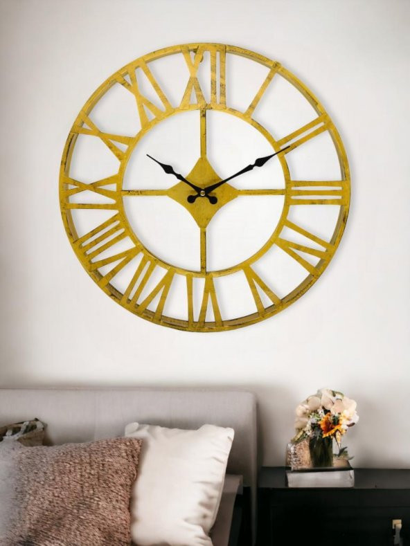 Galaxy DM30-AK Serisi Roma Rakamlı Metal Duvar Saati Gold 30 CM - 2