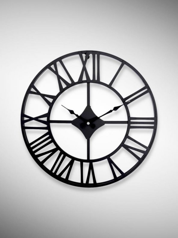 Galaxy DM30 Serisi Roma Rakamlı Metal Duvar Saati Siyah 30 CM