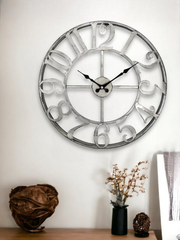 Galaxy DM40GK Rakamlı Metal 40 cm Duvar Saati Gri - Resim 2