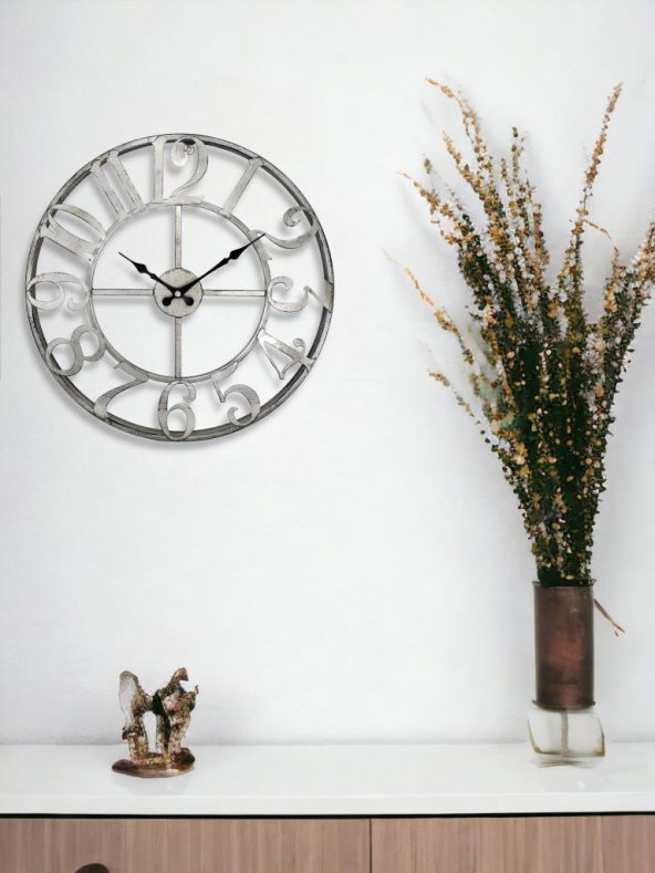 Galaxy DM40GK Rakamlı Metal 40 cm Duvar Saati Gri - Resim 3