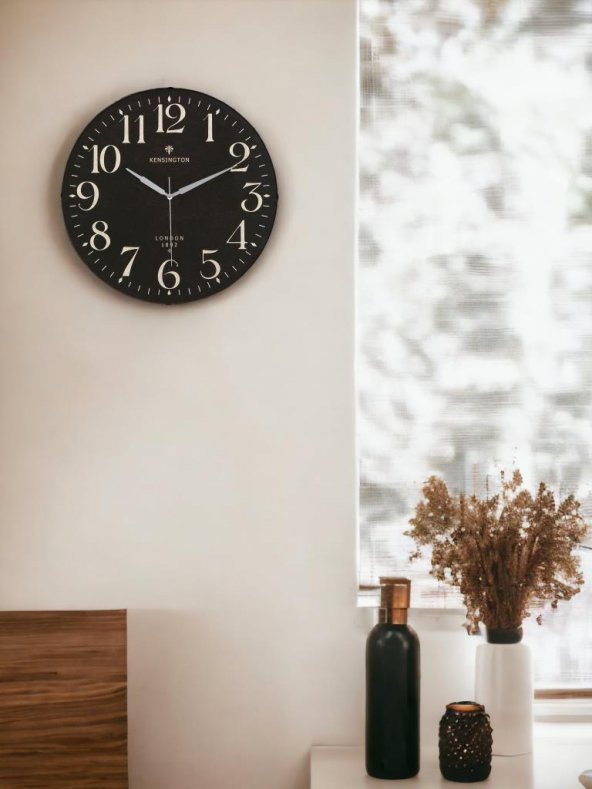 Galaxy Exclucive Bombeli Cam Serisi Londra Desenli  Sessiz Akar Duvar Saati 30 cm - Resim 3