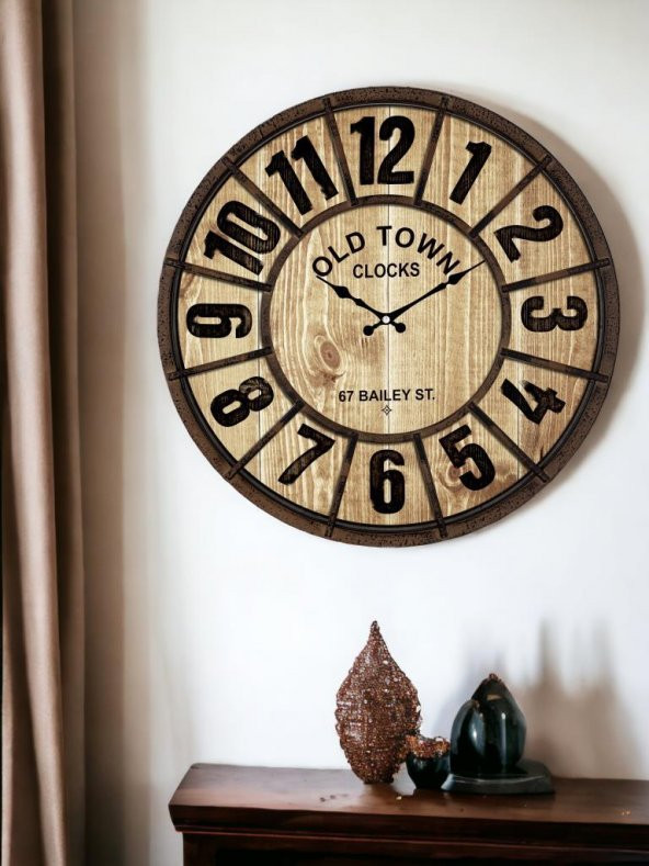Galaxy Old Town Serisi Bölme Kadranlı Duvar Saati 50 Cm Fındık Renkli - Resim 2