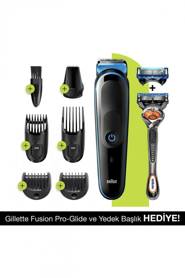 Braun MGK5245 + Gillette Fusion5 ProGlide 7'si 1 Arada Erkek Bakım Seti