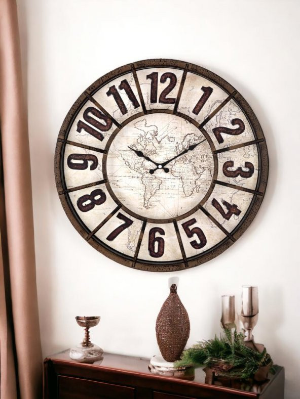 Galaxy Old Town Serisi Bölme Kadranlı Duvar Saati 50 Cm Kahverengi Renkli ürün görseli