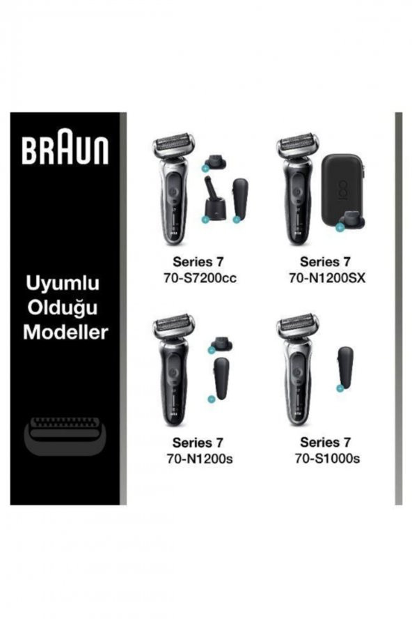 Braun Series 7 73s Tıraş Makinesi Yedek Başlığı - Gümüş - 4
