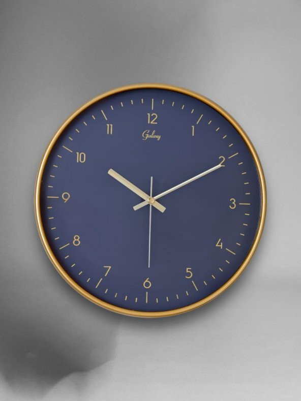 Galaxy D-218-A Siyah Kadran 30 CM Sessiz Akar Duvar Saati Gold ürün görseli