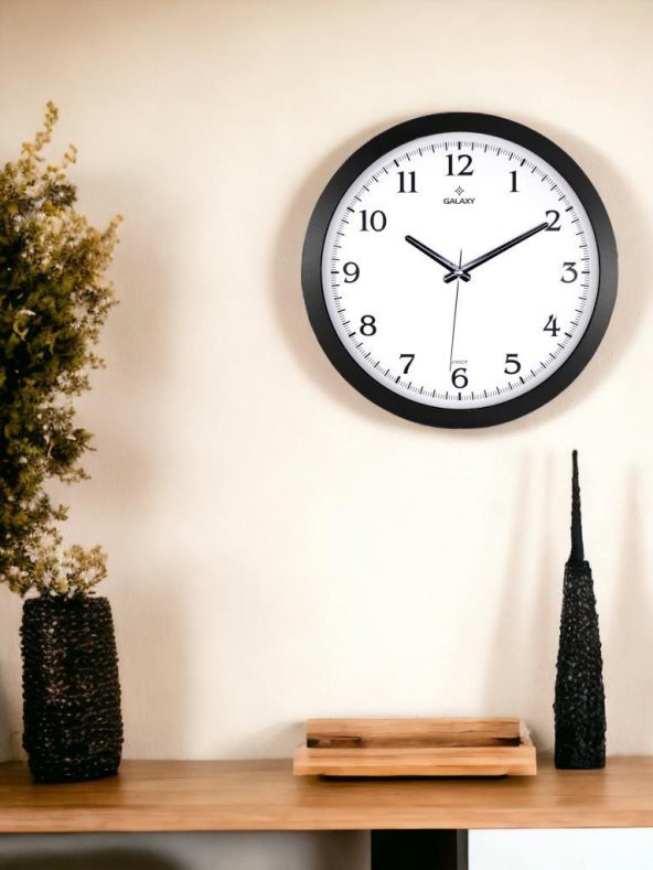 Galaxy 1964-K Serisi Lüx Premium Klasik Ofis ve Duvar Saati 35 CM Siyah - 3