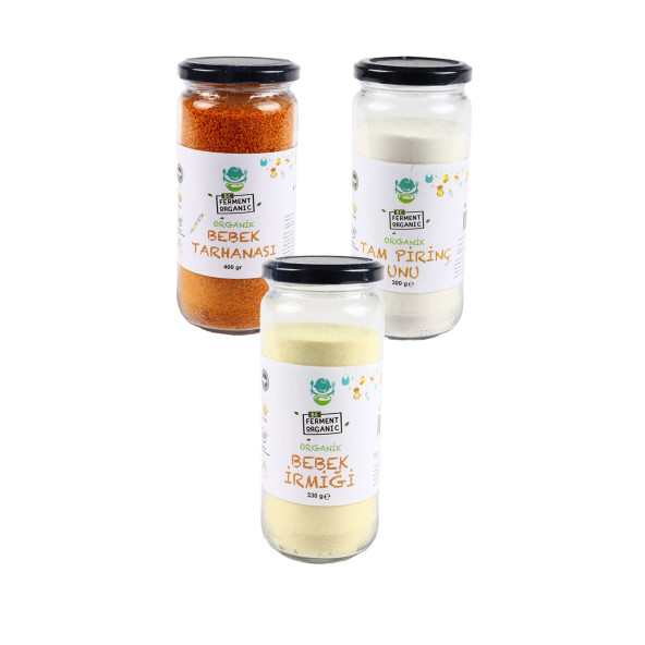 Beferment Organic  Bebek Tarhanası+ Bebek İrmiği+ Pirinç Unu Seti +6Ay