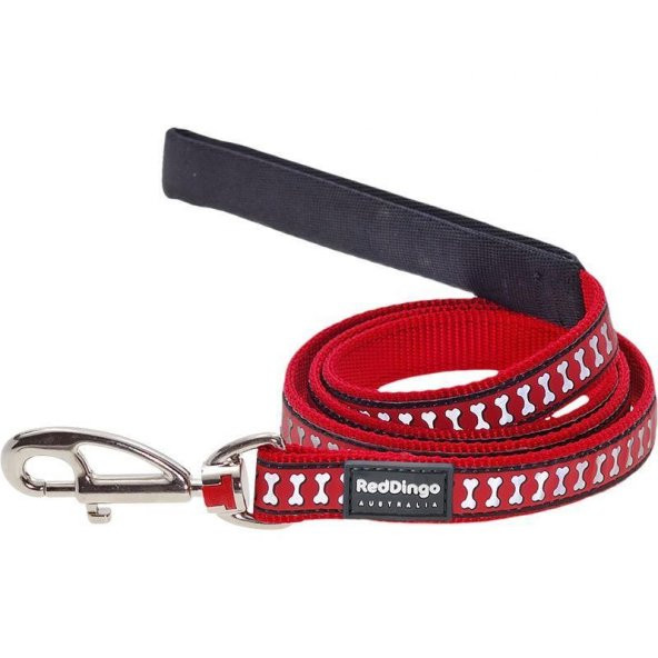 Reddingo Reflektörlü Kemik Desenli Kırmızı Uzatma XS 12mm / 1.2 M