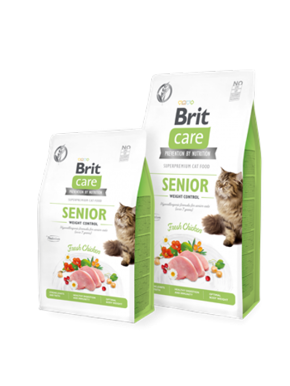 Brit Care Senior Hypo_Allergenic Kilo Kontrolü için Tavuklu Tahılsız Yaşlı Kedi Maması 2 kg