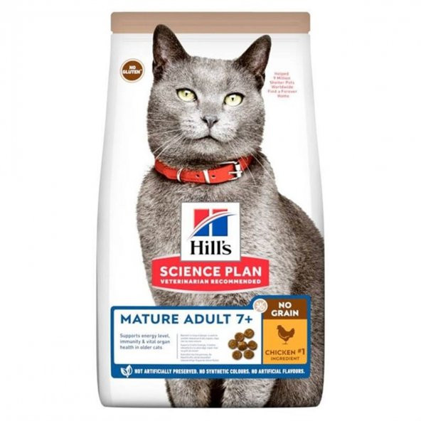 Hills +7 Tahılsız Tavuk Etli Yaşlı Kedi Maması 1,5 Kg