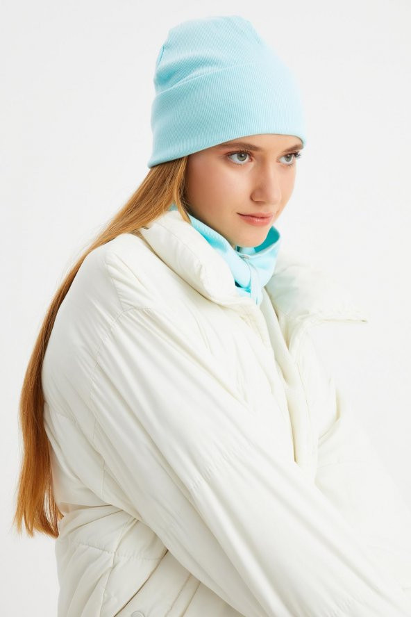 Aqua 3'ü BİR ARADA Balıkçı  Style Bere +İpli  Bere + Boyunluk Hafif, %100 Pamuklu Kışlık Set - 5