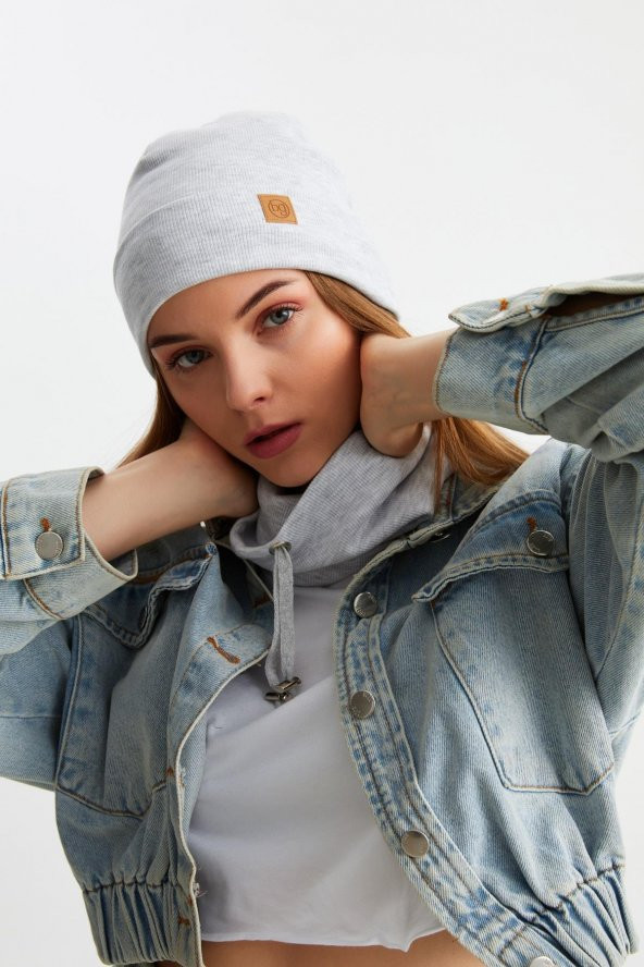 Melanj Kadın Balıkçı Style Pamuklu Kaşkorse, Terletmez, Ultra Hafif, Yumuşak Bere Boyunluk Takım