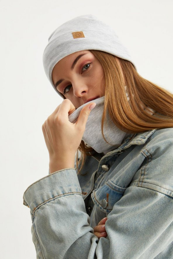 Melanj Kadın Balıkçı Style Pamuklu Kaşkorse, Terletmez, Ultra Hafif, Yumuşak Bere Boyunluk Takım - 6