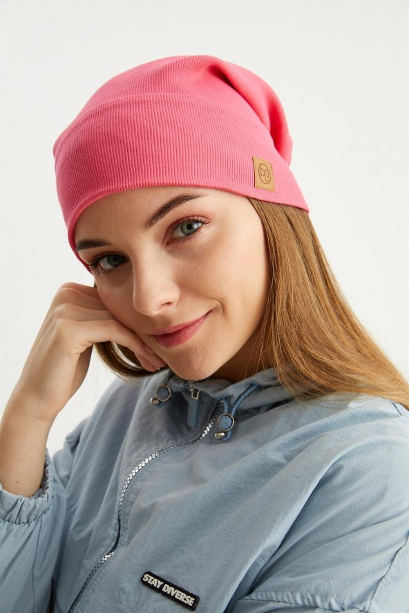 Pembe Kadın Pamuklu Kaşkorse, Terletmez, Ultra Hafif ve Yumuşak İpli Şapka Bere - 7