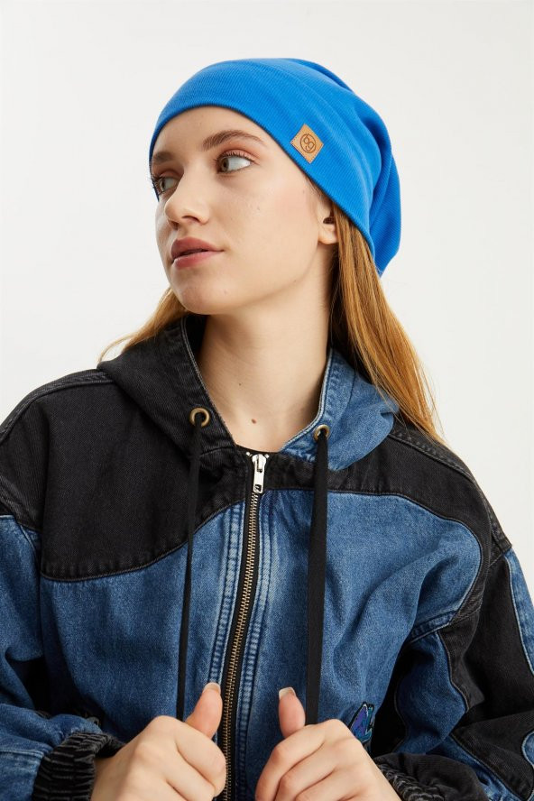 Mavi Kadın Pamuklu Kaşkorse, Terletmez, Ultra Hafif ve Yumuşak İpli Şapka Bere - 7