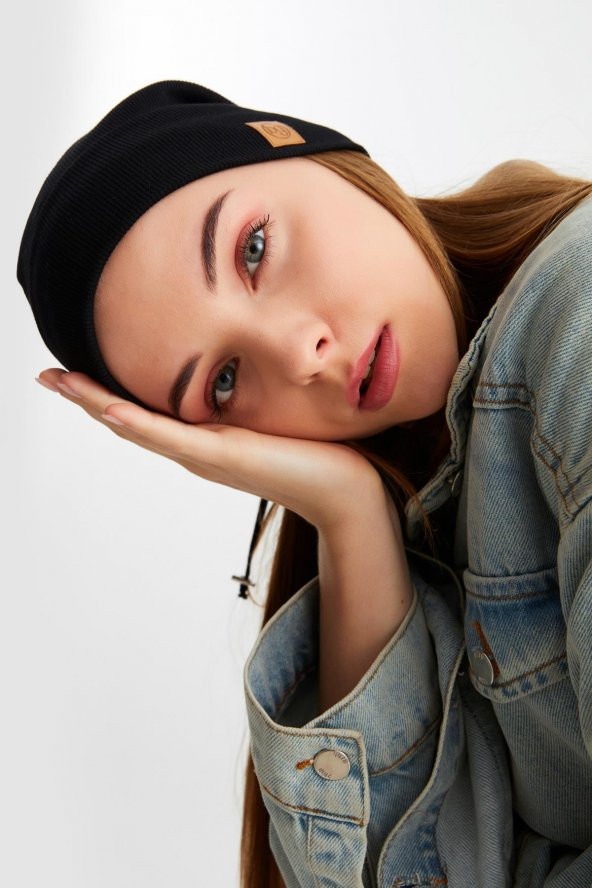 Siyah Kadın Pamuklu Kaşkorse Terletmez Ultra Hafif Ve Yumuşak Ipli Şapka Bere - 4