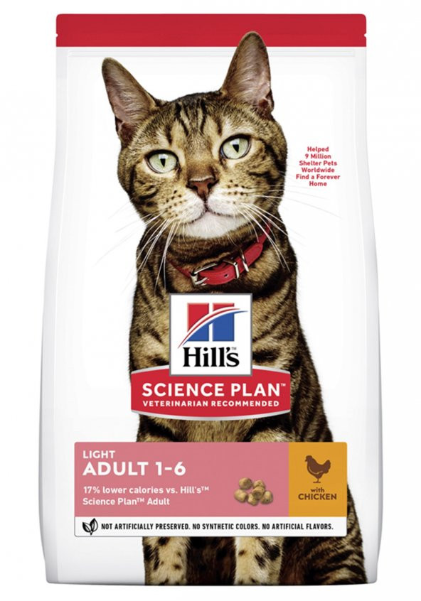 Hill_S Science Plan Light Tavuklu Düşük Kalorili Kedi Maması 3 Kg