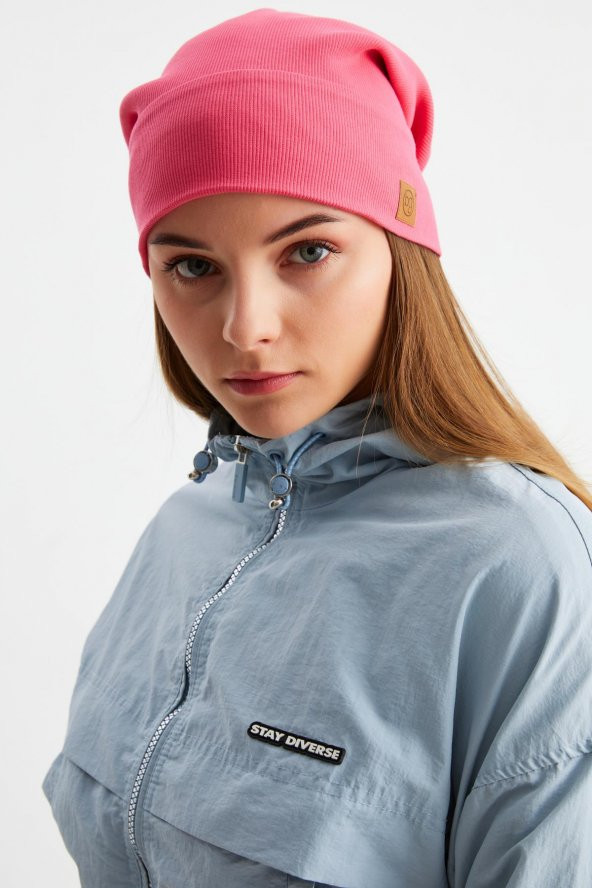Pembe Kadın Pamuklu Kaşkorse, Terletmez, Ultra Hafif ve Yumuşak Bere Boyunluk Takım - 6