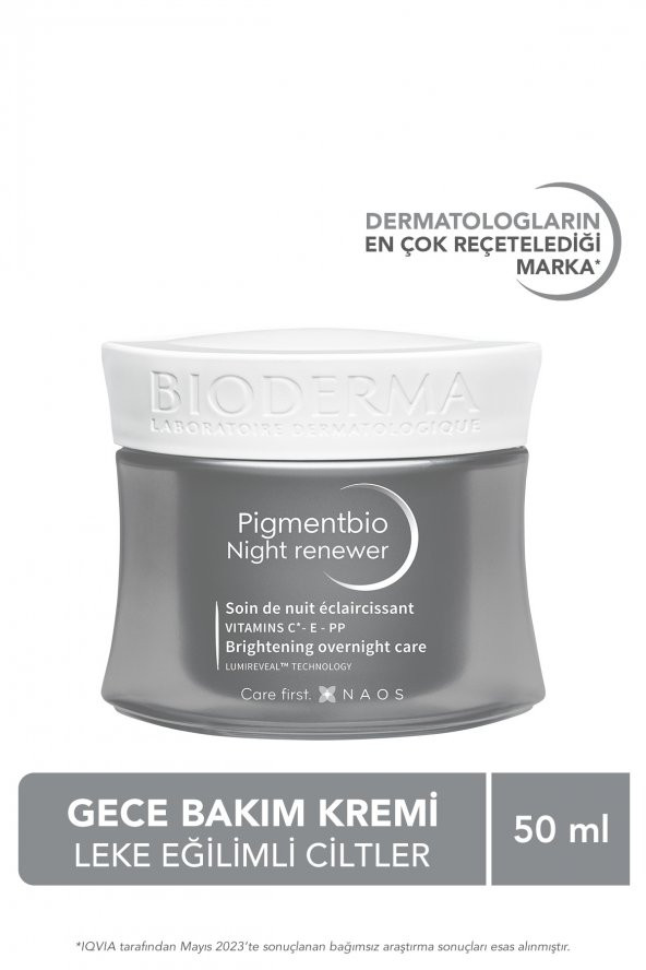 Bioderma Pigmentbio Night Renewer Koyu Leke Karşıtı Cilt Tonu Eşitleyici C Ve E Vitamini Gece Kremi 50 ml