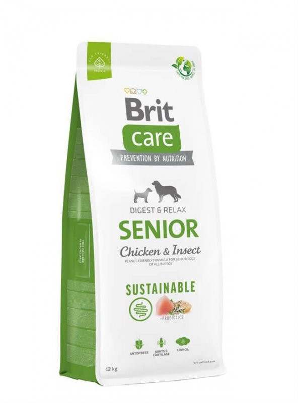 Brit Care Sustainable Senior Böcek ve Tavuklu Yaşlı Köpek Maması 12 Kg