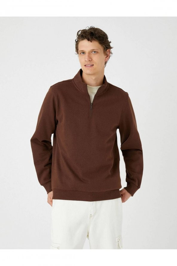 4WAM70126MK Koton Erkek Sweat BEJ - 8