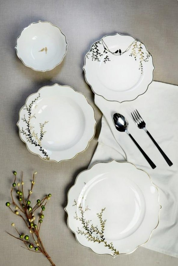 Paçi Yemek Takımı 24 Parça Bone Chine Flora