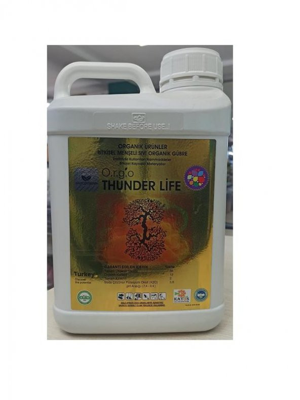 Ekolojik Tarım Thunder Life Bitkisel Menşeili Sıvı Gübre 5 Lt