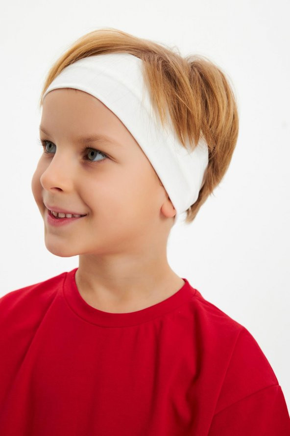 Kırmızı-Beyaz Erkek Çocuk %100 Pamuklu Penye Oversize Kırmızı T-Shirt Yumuşak Beyaz Bandana 2'Lİ TAKIM TrendSeri1 - 5