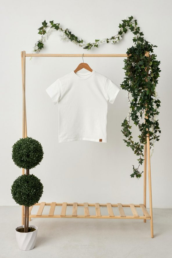 Beyaz Erkek Çocuk Kısa Kollu Bisiklet Yaka Terletmez, Yumuşak Rahat %100 Pamuklu Penye T-Shirt - 4