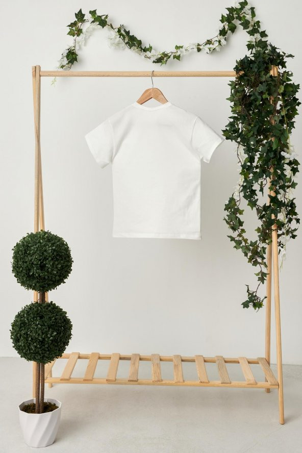 Beyaz Erkek Çocuk Kısa Kollu Bisiklet Yaka Terletmez, Yumuşak Rahat %100 Pamuklu Penye T-Shirt - 5