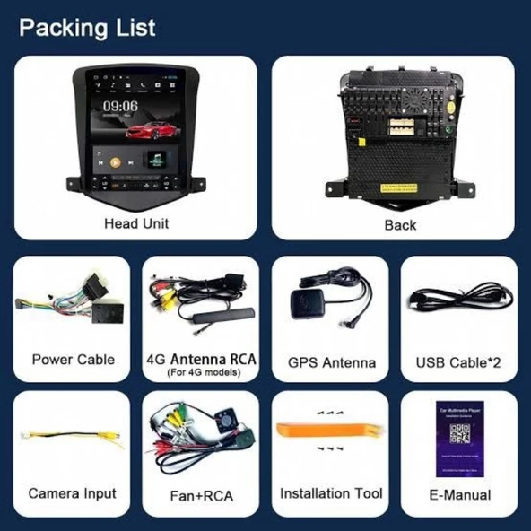 CHEVROLET CRUZE TESLA ANDROİD TEYP ÇERÇEVE - SOKET - CANBUS - 3