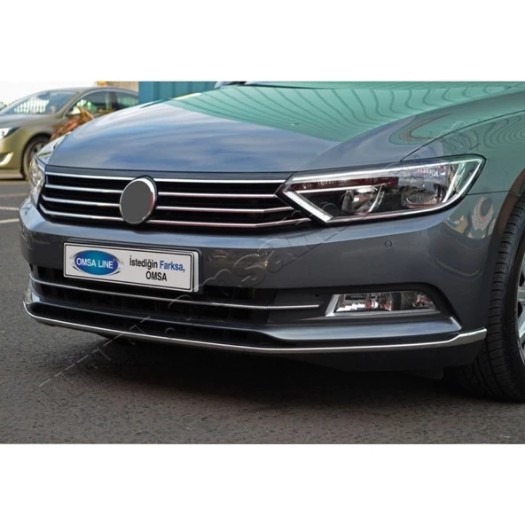 Volkswagen Passat B8 Ön Tampon Çıtası 3 Parça Paslanmaz Çelik - 2