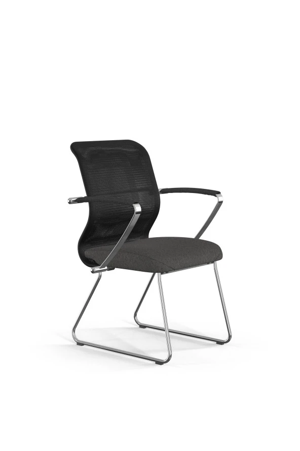 Ergolife Deri ve Fileli Ofis Koltuğu - Toplantı Sandalyesi SIT8-M4-9K