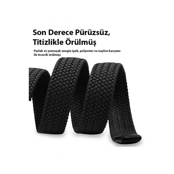 PRSBelt Elastik Örgü Kemer Kadın Erkek 35 mm Keten Kanvas Jeans Kot Pantolon Kemeri Uniseks Kemer - 6