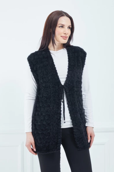 Kadın Siyah Yumoş Gelin Yelek - 2