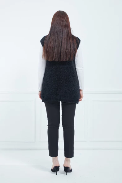 Kadın Siyah Yumoş Gelin Yelek - 6