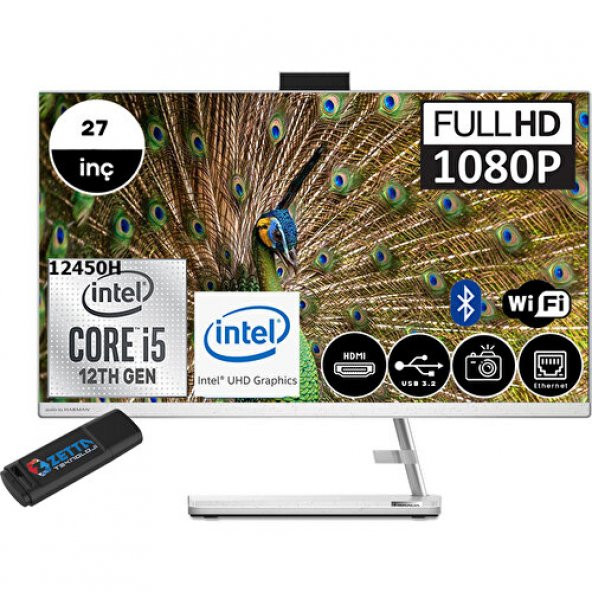 Lenovo Ideacentre Aıo 3 Intel Core I5-12450H 8gb 256GB SSD 27" Fhd IPS Freedos All In One Bilgisayar F0GJ00GSTXF01 ürün görseli