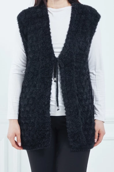 Kadın Siyah Yumoş Gelin Yelek - 3