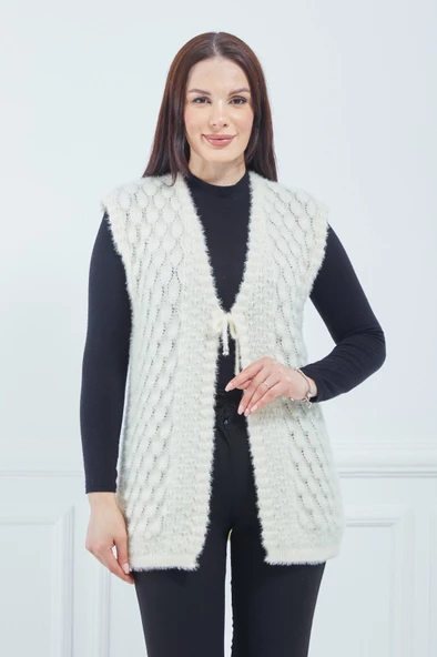 Kadın Krem Yumoş Gelin Yelek - 3