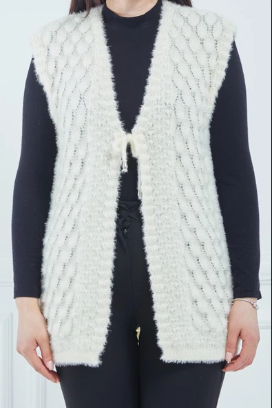 Kadın Krem Yumoş Gelin Yelek - 2