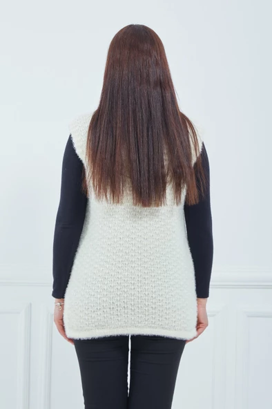 Kadın Krem Yumoş Gelin Yelek - 5