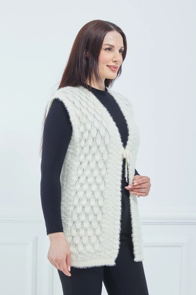 Kadın Krem Yumoş Gelin Yelek - 4