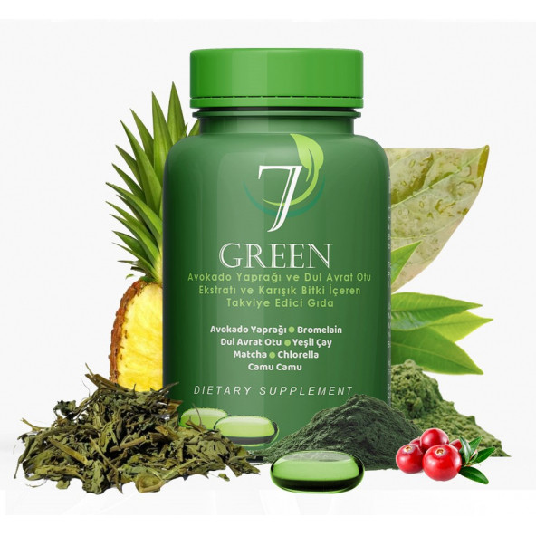 7 Green Avokado Yaprağı ve Dul Avrat Otu Ekstratı Içeren Detox Kapsülü