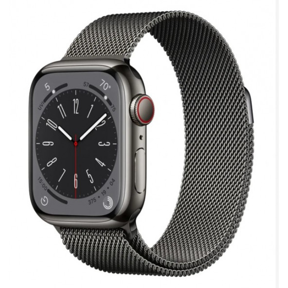 Apple Watch Series 8 GPS + Cellular 45 mm Akıllı Saat, Grafit Paslanmaz Çelik Kasa