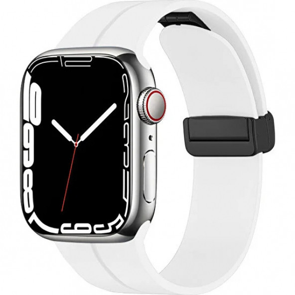 Apple Watch 42-44-45-49 MM Uyumlu Magnetic Tokalı Yumuşak Spor Silikon Kordon