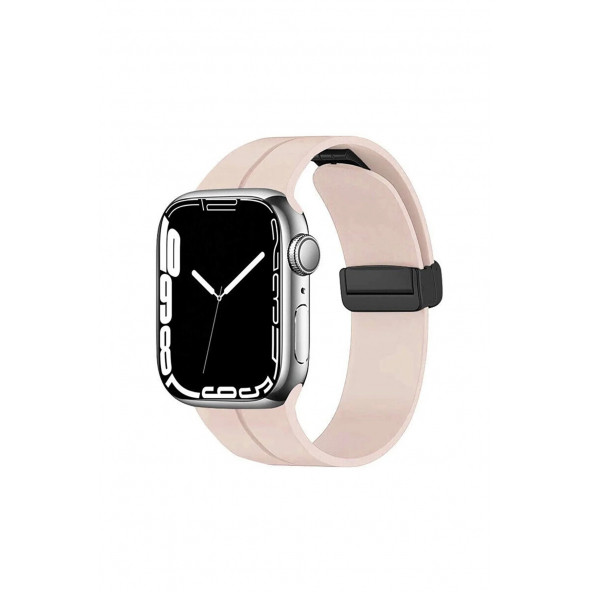 Apple Watch 42-44-45-49MM Uyumlu Magnetic Tokalı Yumuşak Spor Silikon Kordon